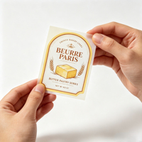 Étiquettes personnalisées découpées à la forme, autocollantes, avec illustration de beurre de boulangerie française et blé, pour l'emballage de pâtisseries et de bocaux alimentaires, impression