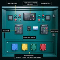 Armoire de synchronisation automatique sur réseau à prix d'usine 100A-200A 3P5W 50Hz 60Hz avec courant de choc inférieur à 5 % - Panneau de synchronisation