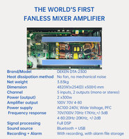 Amplificador de Potencia Digital Comercial Multifuncional DEKEN DTA-2300, 100V 300W*2 Canales 4 Ohmios Clase D, Mezclador de Audio PA