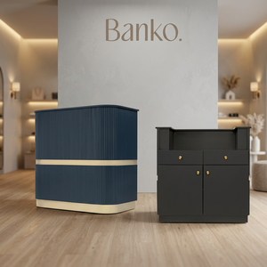 Bureau de réception moderne en bois massif durable pour bureau, salon, café et restaurant - usage commercial - Product Image 2