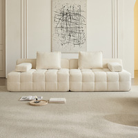 Canapé modulaire trois places compressé sous vide, design italien droit, revêtement en tissu de luxe, rembourrage intégral en éponge sans armature, pour entrepôt et hôtel