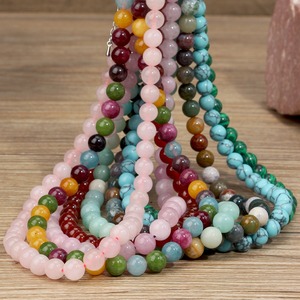 Collar de Cuentas de Piedra Natural Multicolor de Varias Capas, Estilo Boho, con Cuentas Pequeñas y Grandes de 4/6/8/10 mm, Amazonita, Ágata de la India, Cuarzo <span class=keywords><strong>Rosa</strong></span> y Cristal - Product Image 6