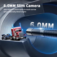 Endoscope de direction bidirectionnel 6,0 mm avec rotation à 360 degrés, caméra d'inspection boroscope, éclairage LED, indice de protection IP67, compatible Android/iOS