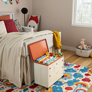 Hộp đựng đồ chơi nhựa PP hình chữ nhật ShenYu 70 inch, gấp gọn được, đúc khuôn, linh hoạt, dành cho trẻ em, bánh xe đa năng, dung tích 35L - Product Image 4