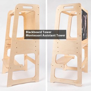 Torre de Aprendizaje Montessori de Madera con Pizarra para Niños, Taburete de Cocina y <span class=keywords><strong>Silla</strong></span> de Seguridad para Estar de Pie - Product Image 3