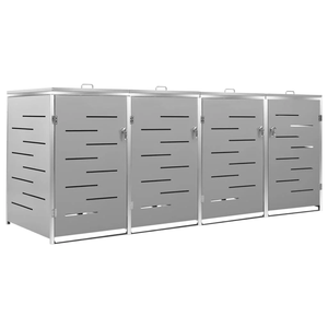 Caseta de acero para tres contenedores de <span class=keywords><strong>basura</strong></span> con puertas abatibles, para almacenamiento en patios y jardines. - Product Image 5