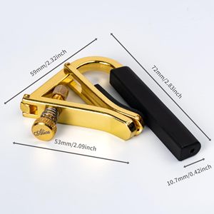 Capo para Guitarra Alice, para Guitarra Acústica y Eléctrica de 6 Cuerdas, Ajuste Rápido de Tonos Mediante Afinador de Guitarra Metálico - Product Image 6