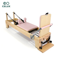 Reformer Pilates Commercial en Bois d'Érable Portable et Réglable, Robuste, pour Entraînement du Core, Professionnel pour la Maison, la Salle de Sport et le Studio
