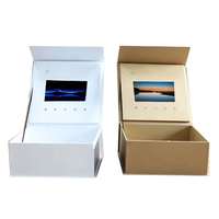 Personnalisé 7 pouces LCD écran contrôle de la lumière carte de musique boîte d'emballage papier croix ange lecteur vidéo boîte pour bijoux produit cadeau