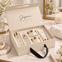 Boîte magnétique pliable personnalisée en gros, en carton écologique, pour emballage de cosmétiques et maquillage, avec poignée en ruban