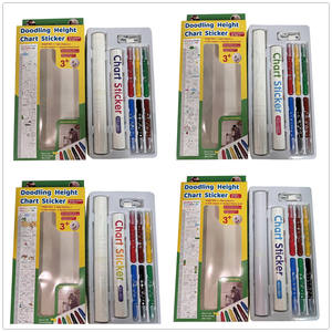 Ensemble de papier à dessin DIY avec autocollant de <span class=keywords><strong>tableau</strong></span> de croissance pour gribouiller avec crayons, autocollant de croissance de hauteur amovible, autocollant de dessin animé pour enfants - Product Image 6