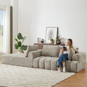 L-Shape Convertible Luxury Sectional Oversized Set Minimalist Design Comfy Sleeper Couch for Apartment Living Room - Product Image 2