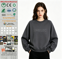 Sudadera con Capucha Personalizada OEM con Logotipo 3D en Relieve para Hombre y Mujer, Cuello Redondo, Impermeable, Estilo Urbano, 100% Algodón, Manga Farol