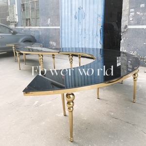 Tavoli e Sedie Nuziali in MDF Nero, Oro e Bianco per Eventi e Matrimoni - Product Image 1