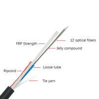 Câble de communication aérien extérieur en fibre optique mini ADSS/ASU 24 fibres, tout diélectrique, autoportant, à tube lâche