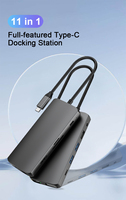 Hub USB 11 en 1 Tipo C, Hub USB 4K 60Hz Tipo C RJ45 1000M Red, Adaptador Hub USB C con Ranura para Tarjetas SD y TF para MacBook, PC, Estación de Acoplamiento