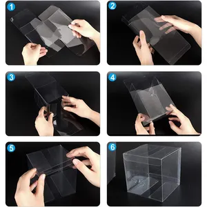 Transparente Food Grade PET PVC Square Cube Display Box Plástico Doce Casamento Lembrança Caixa Presente