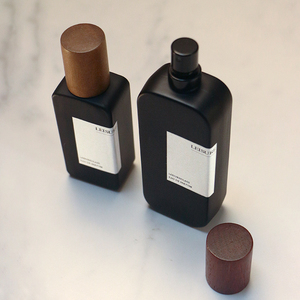 Botol parfum hitam mewah, botol parfum Atomiser, botol parfum 100ml dengan tutup kayu - Product Image 3