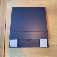 Boîte à perruque magnétique pliable noire de luxe personnalisée pour emballage de perruque en satin, lingerie, emballage en matériau recyclé, boîtes cadeaux avec logo