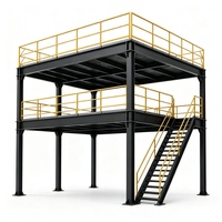 Plateforme en acier pour entrepôt industriel, 3 niveaux, capacité de charge de 1000 kg/m², robuste, antirouille, pour augmenter l'espace, mezzanine