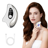 Handgehaltenes Gesichtsmassagegerät Elektrisches Gua Sha Gerät mit Konstanter Wärme und Vibration Dualer Modus Gesichtsstraffung Hautstraffung Schönheitspflege ABS