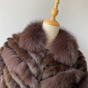 Manteau en vraie fourrure de lapin Jxwatcher, vente en gros Brésil, Casaco De Pele De Coelho, manteau réversible en vraie fourrure de renard pour femme, bouton unique, personnalisé - Product Image 3