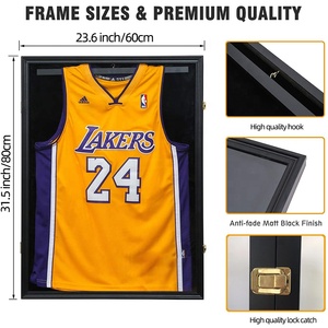 Grande Teca Espositiva con Cornice per Maglie Sportive di <span class=keywords><strong>Baseball</strong></span>, Basket e Football, Chiudibile a Chiave, con Ganci - Product Image 4