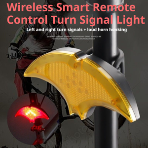 Feu arrière de <span class=keywords><strong>vélo</strong></span> LED sans fil rechargeable par USB avec clignotants, étanche IPX5, alarme sonore pour VTT et cyclisme nocturne - Product Image 3