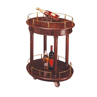 Chariot de service à vin en bois à trois niveaux