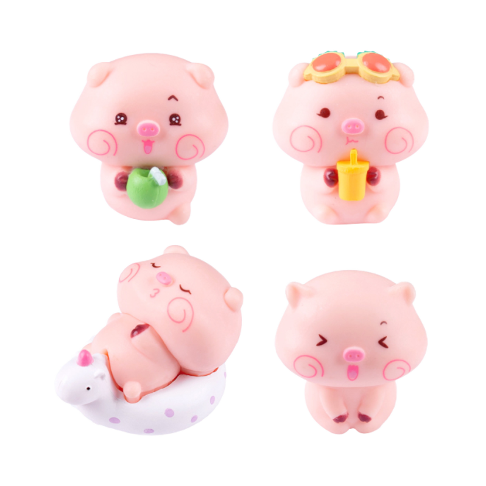 Cartoon-Looking <strong>Pig</strong> Doll <strong>Accessories</strong> 3D Hard Solid PVC Plastic Farm Animal Miniatures <strong>Pig</strong> Figurine Kid Toy Love Durable Display