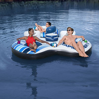 Bestway 43113 flotteurs pour piscine, anneau de flotteur gonflable pour 2 personnes avec boisson de stockage
