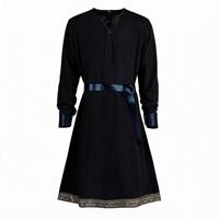 Tunique de Chevalier Templier Renaissance avec Ceinture, Costume de Scène Rétro Viking Pirate