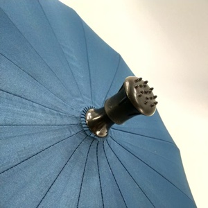 <span class=keywords><strong>Parapluie</strong></span> droit vintage en pongé 190T avec revêtement argenté, poignée et dessus de forme unique, impression de logo personnalisée pour cadeau d'affaires - Product Image 5