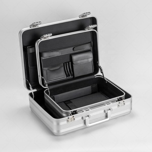 Estuche de Transporte Personalizado de Aleación de Aluminio Plateado con Inserto de Espuma, Estilo Maletín Rígido, Estuche de Almacenamiento de <span class=keywords><strong>Herramientas</strong></span> de Aluminio para <span class=keywords><strong>Bricolaje</strong></span> - Product Image 2