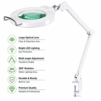 Lampe Loupe LED Ergonomique à Fixation par Pince, Sans Distorsion, avec Bras Flexible et Éclairage Intégré