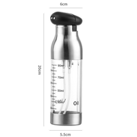 Distributeur d'huile et de vinaigre de cuisine à double compartiment et double buse avec rangement séparé - Bouteille pulvérisatrice d'huile 2-en-1 avec échelle visible pour la cuisson et le barbecue