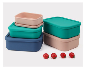 Biểu Tượng Tùy Chỉnh Đa Chức Năng Cấp Thực Phẩm <span class=keywords><strong>Silicone</strong></span> Hộp Ăn Trưa Bento Hộp Thực Phẩm Di Động <span class=keywords><strong>Container</strong></span> Có Nắp Đậy Cho Trẻ Em Thực Phẩm Lưu Trữ - Product Image 2