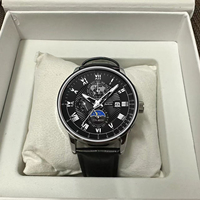 Reloj de Lujo para Hombre de Cuarzo con Correa de Cuero, Luminoso y Resistente al Agua con Fecha para Deportes