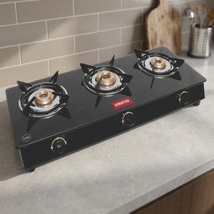 Nouvelle arrivée : Table de cuisson à gaz portable à 3 brûleurs intégrés, allumage électronique, protection anti-extinction de flamme, surface en verre, pour usage domestique et hôtelier - Product Image 2