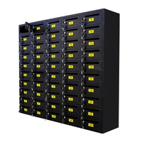 Grande boîte aux lettres en acier noir, 50 portes, design moderne, boîte postale pour lettres