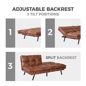 Canapé-lit pliant moderne à bras réglable Canapé en cuir convertible de style italien Canapé-lit pour salon Canapé-lit Come Bed - Product Image 3