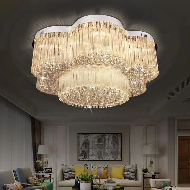 Wholesale Lobby Interior Custom Decorative Elegant Designer Luxury Living Room Modern Crystal Pendant Light