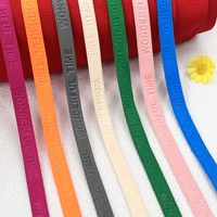 Largeur 1 Cm Polyester Ruban Ruban En Gros Bande Élastique En Relief Lettre Logo Sangle Sangle pour Accessoires De Vêtement