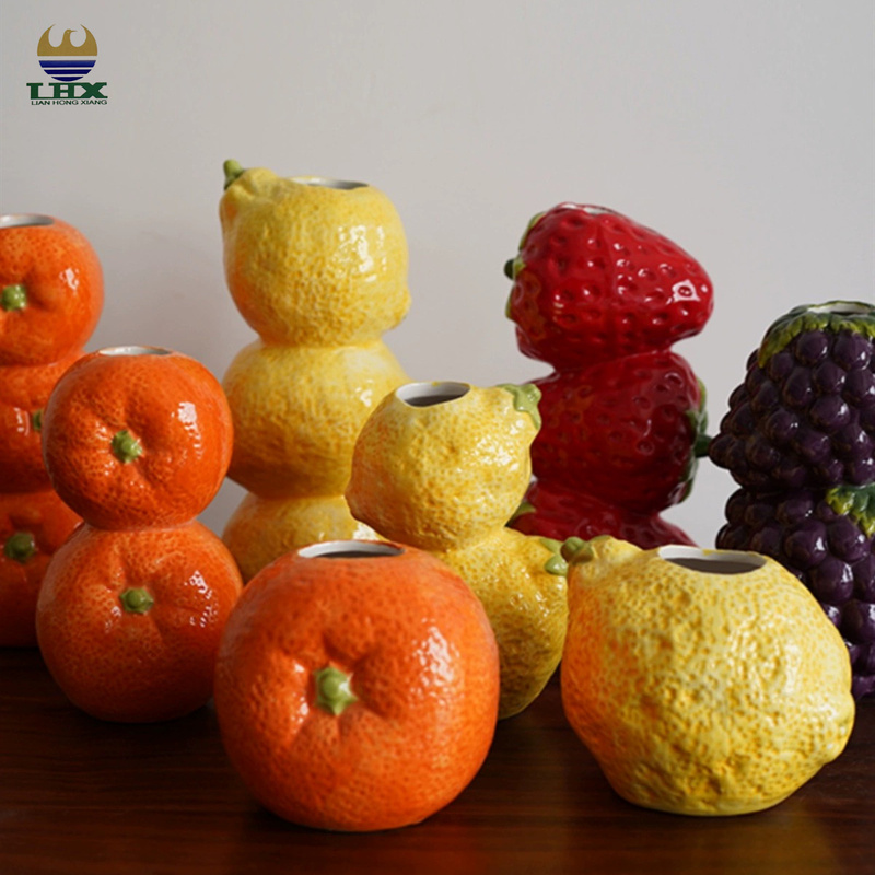 Customized Ceramic Fruit Shaped Lemon Vase