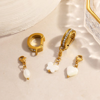 Accessoires YML&Bikini avec diamants incrustés en forme de D ovale, peuvent être utilisés comme pendentifs DIY, plaqués or 18 carats, résistants à l'eau