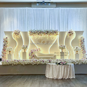 Toile de fond de mariage en PVC acrylique blanc, forme ondulée, panneau LED pour la décoration de la scène de mariage et du photomaton - Product Image 4