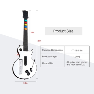 <strong>Hero</strong> Rock Band Games (Excluding Rock Band 1) Color White Wireless <strong>Controller</strong> Remote <strong>Guitar</strong> <strong>Hero</strong> Game for Wii <strong>Guitar</strong> Gamepad - Product Image 3