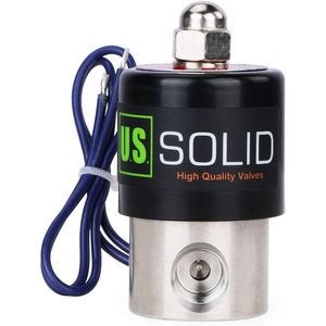 États-Unis Vanne solénoïde électrique en acier inoxydable massif de 1/4 po, 12 Vcc, normalement fermée, Viton - Product Image 2