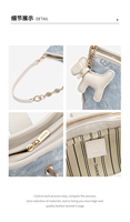 Sacs de créateurs pour femmes, sacs à bandoulière, sac hobo monogramme crème, sac à main en cuir avec breloque chiot, chaîne florale, sacs à bandoulière pour femmes