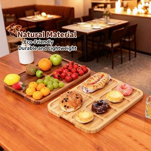 Acacia Wood Snack Tray With Lid Portable Fruit Platter Eco-Friendly Outdoor Picnic Use - Product Image 1
